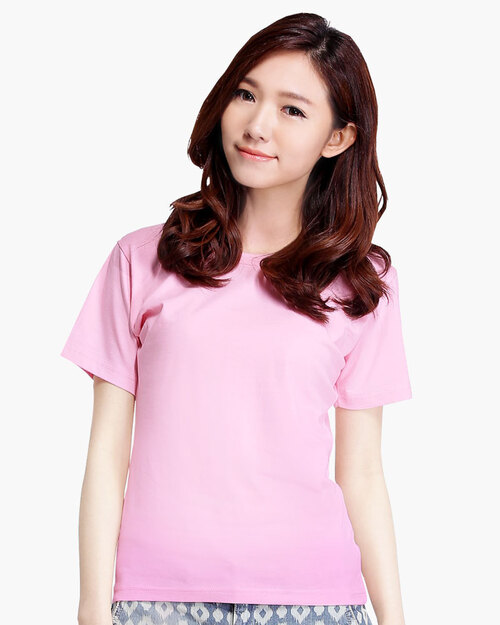 圓領T短袖/純綿/素面款/女-粉紅  |女裝|夏日輕衫系列|純棉T恤系列