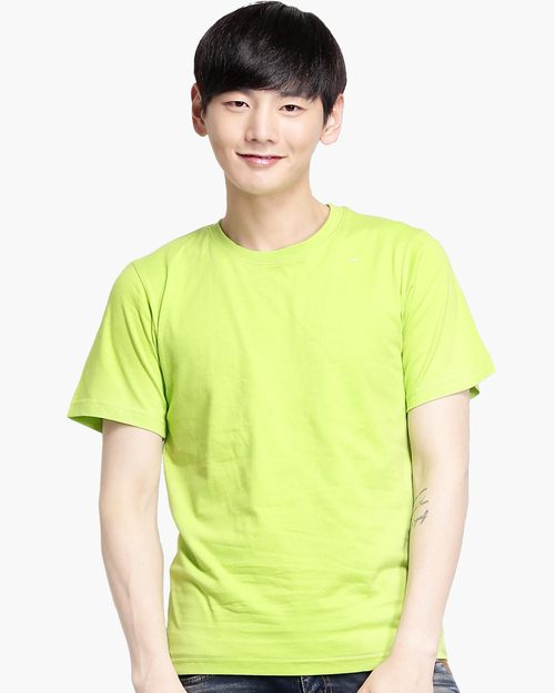圓領T短袖/純綿/素面款/男-螢光綠  |男裝|夏日輕衫系列|純棉T恤系列